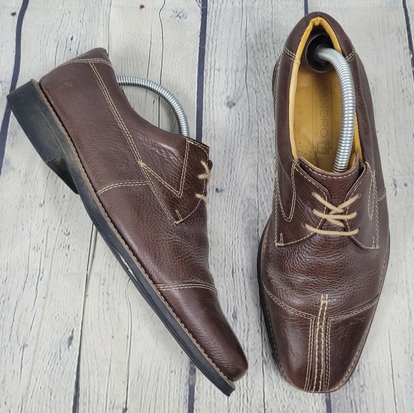 SANDRO | 9103 leather laceup split cap toe derby loafer shoes - Picture 1 of 11